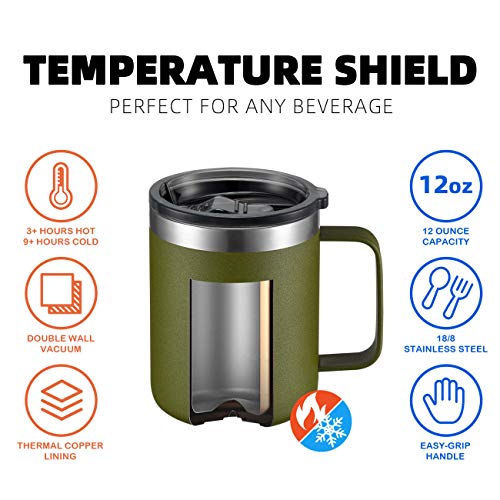 12 oz Insulated Travel Coffee Mug with Handle