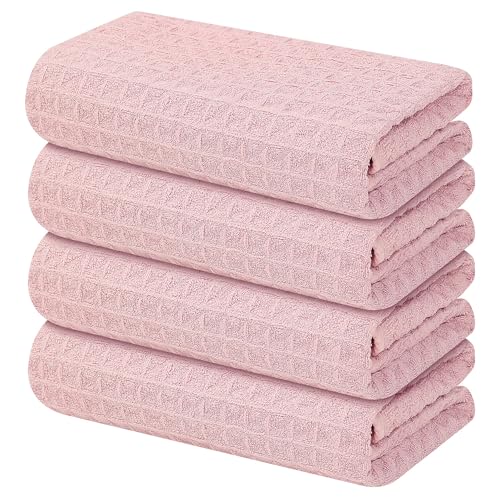 Microfiber Waffle Weave Kitchen Towels (4 Count)