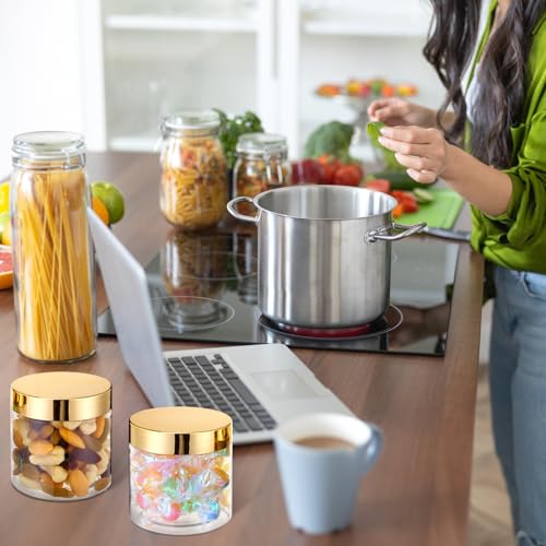 4 Pcs Plastic Jars Wide Mouth with Lids (4 Count)