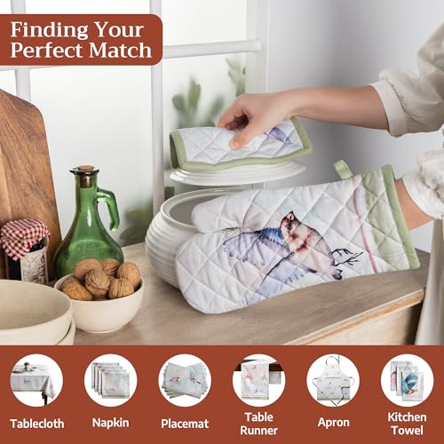 100% Cotton Oven Mitt & Pot Holder Set