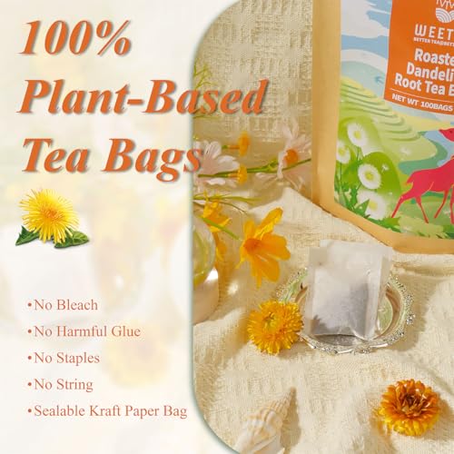 Roasted Dandelion Root Tea Bags 100 Count