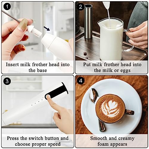 Double Whisk Milk Frother Handheld USB