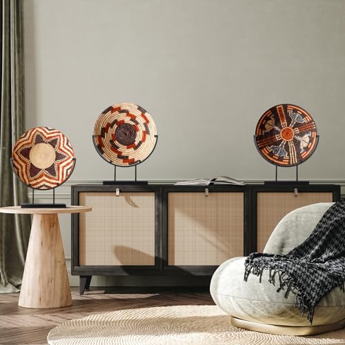 4 Pcs 12 Inch Round Metal Display Stands for Stained Glass Art Fused Display Stands Decorative Fused Glass Art Base for Plate Picture Platter Photo (4 Count)