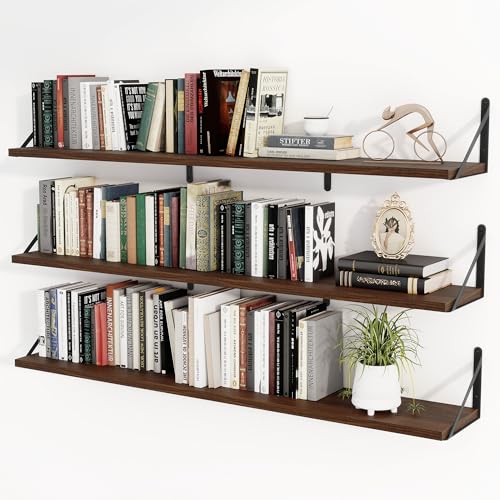 Floating Book Shelves for Wall (3 Count)