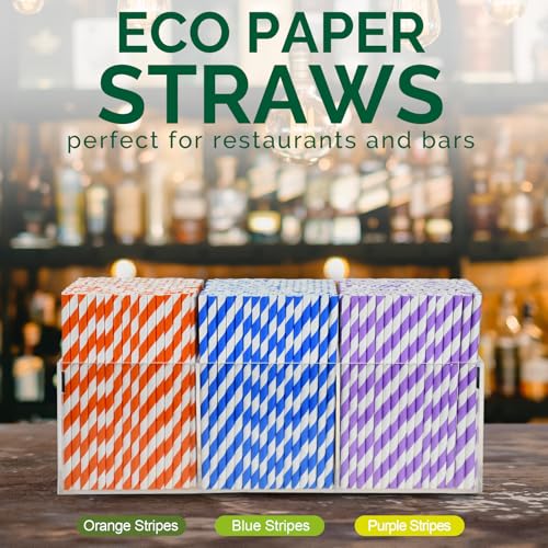 Small Purple Paper Cocktail Straws (500 Count)
