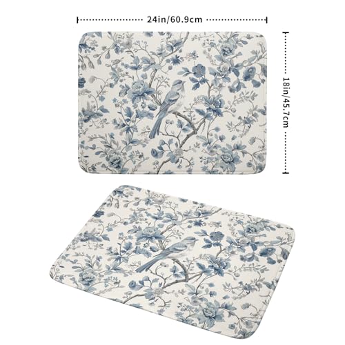 Chinoiserie Trees Dish Drying Mat for Kitchen Counter