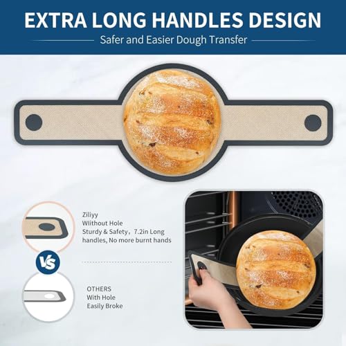 Silicone Bread Sling for Dutch Oven Liners Silicone Baking Mat Reusable Sourdough Bread Baking Supplies with Long Handle Bread Making Tools for Transfer Sourdough