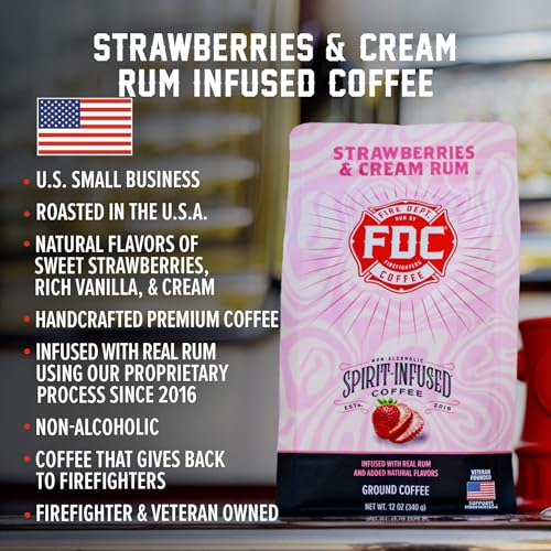 Strawberries & Cream Rum Ground Coffee (12 Ounce)