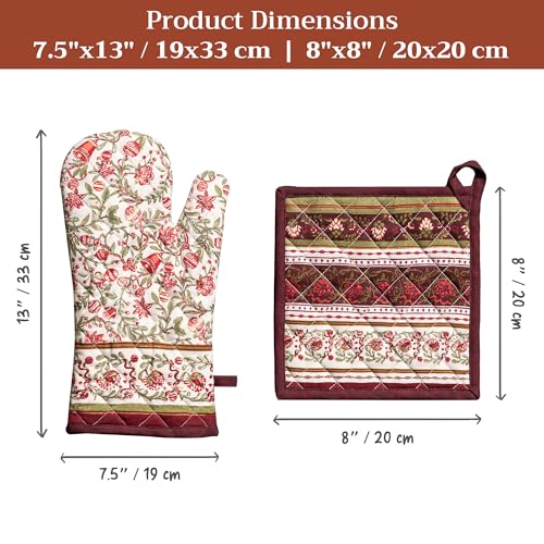 100% Cotton Oven Mitt & Pot Holder Set (2 Count)