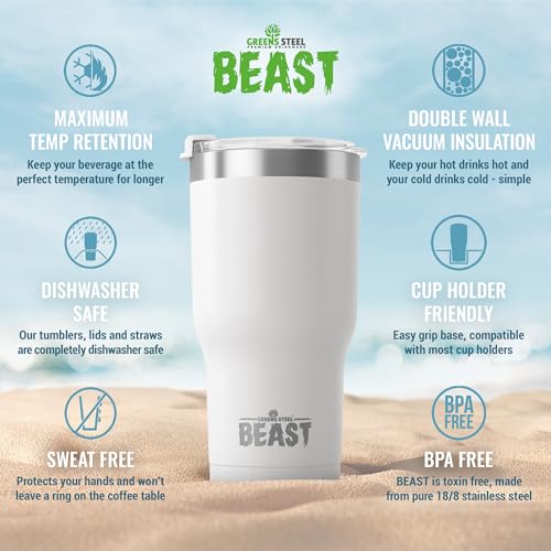Beast 20 oz Tumbler Stainless Steel Vacuum Insulated Coffee Ice Cup Double Wall Travel Flask