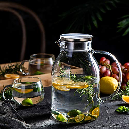 68oz Glass Pitcher with Lid and Handle