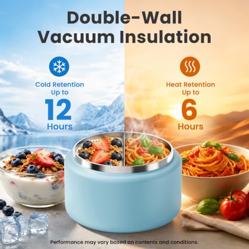 13.5oz Soup Thermo for Hot Food Kids with Buckle Lid Insulated Vacuum Food Jar Wide Mouth Leakproof Stainless Steel Lunch Container