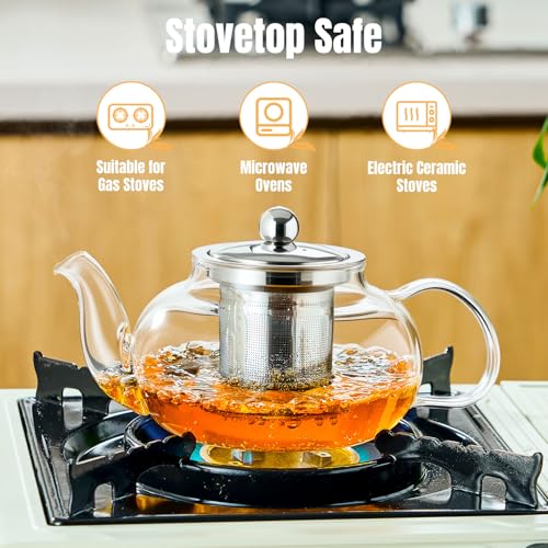Tea Pot with Infuser for Loose Tea (20 Fl Oz)