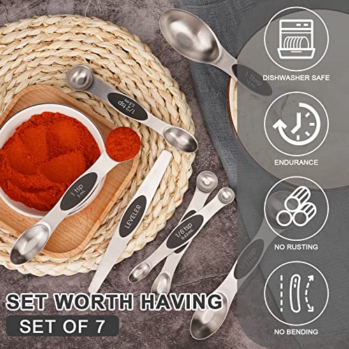7 PCS Black Magnetic Measuring Spoons Set