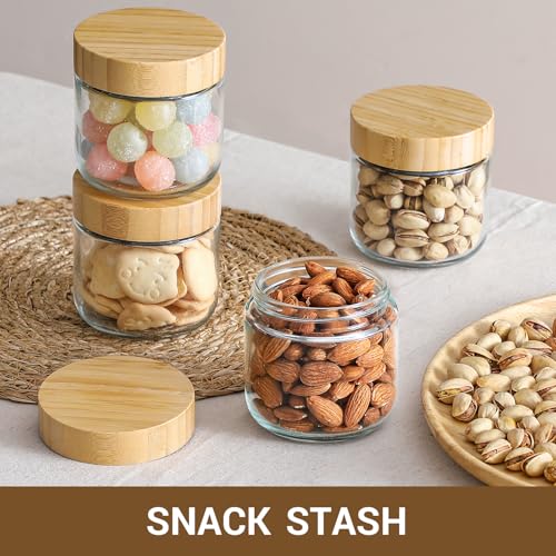 4 pack 8oz Glass jars with Airtight Lids