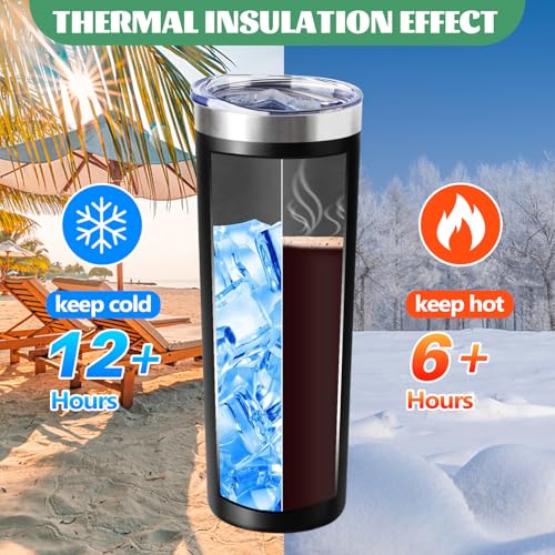 20 oz Skinny Tumbler with Lid and Straw (4 Count)