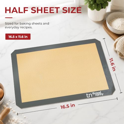 Silicone Baking Mats Half Sheet Non Stick for Oven Reusable 4 Pack (4 Count)