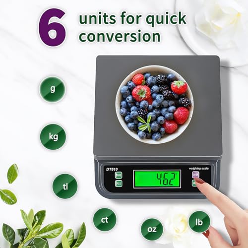 66lbs 30kg Large Digital Kitchen Scale with 6 Unit & Tare Funtion (6 Count)
