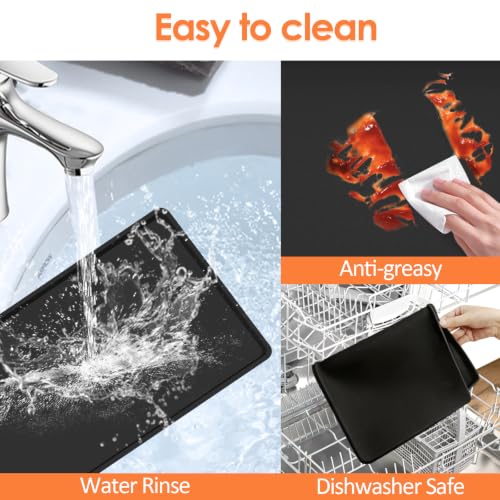 Silicone Coffee Maker Mat with Lip for Countertops