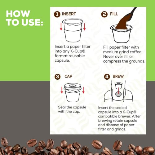 Café Filters Paper Liners for Reusable K (400 Count)