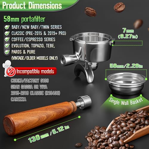 58mm Dual Spout Portafilter for Gaggia Baby Series & Classic