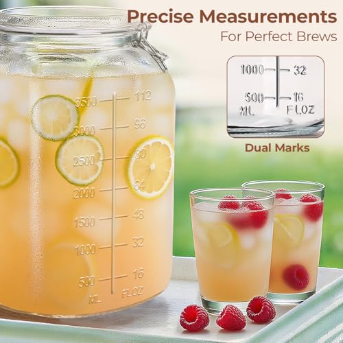 Large Square Glass Food Jars 1.1 Gallon 2 Pack for Flour Sugar Rice (2 Count)