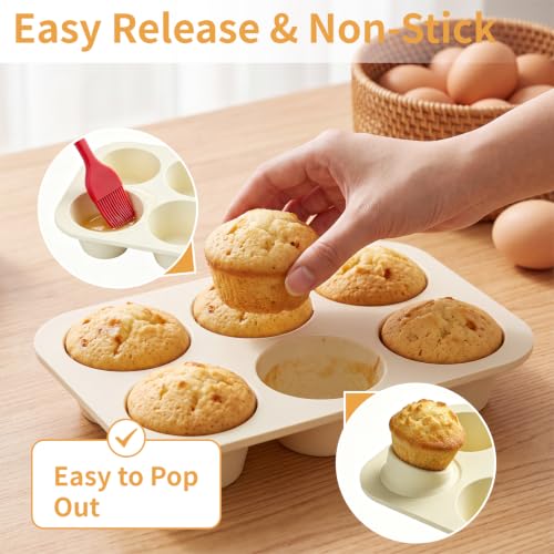 Jumbo Silicone Muffin Pans with Metal Frame (3 Count)