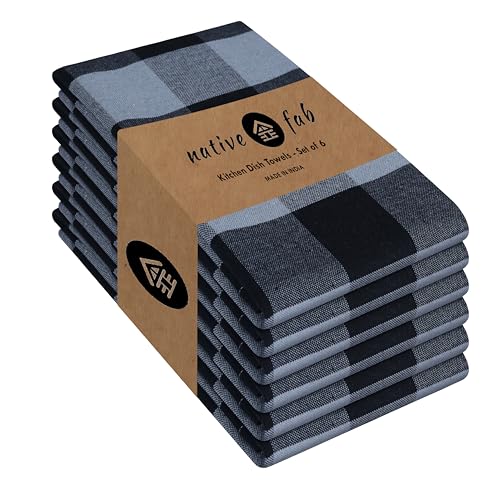 6 Pack Buffalo Check Kitchen Dish Towels (6 Count)