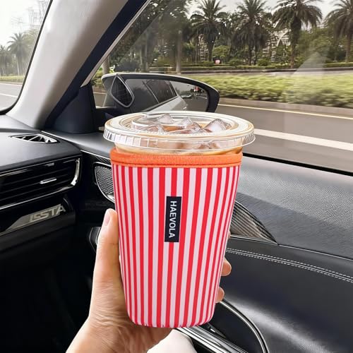 Reusable Insulated Neoprene Iced Coffee Cup Sleeve (3 Count)