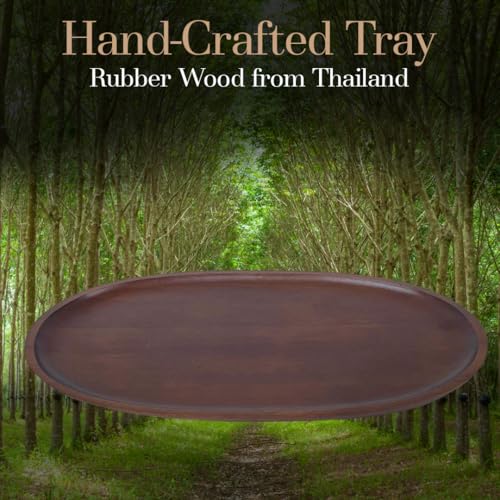 Woodard & Charles Walnut Stain Wood Extra Large Oval Tray