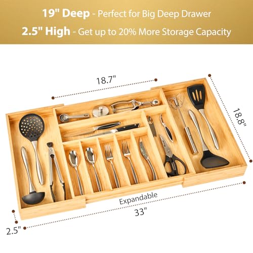 Extra Large Expandable Kitchen Siverware Utensils Drawer Organizer