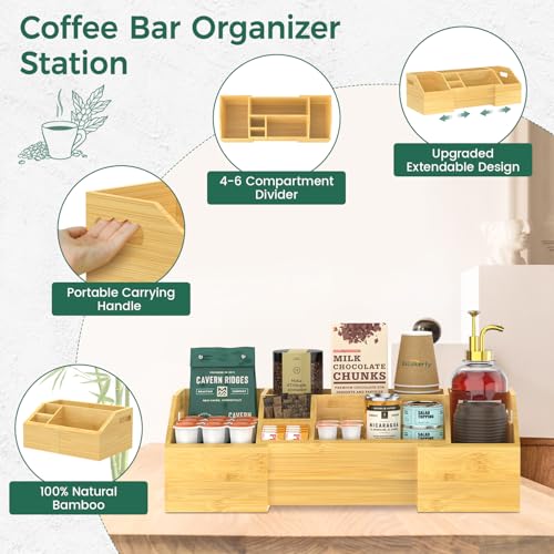 Extendable Coffee Station Organizer Countertop