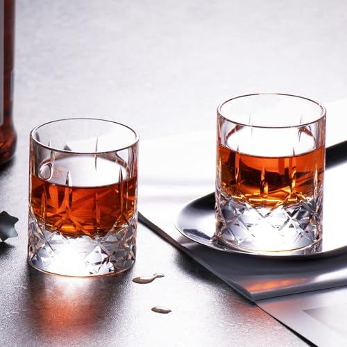 Crystal Whiskey Glasses Set of 2 Handcrafted Old Fashioned Glasses (2 Count)