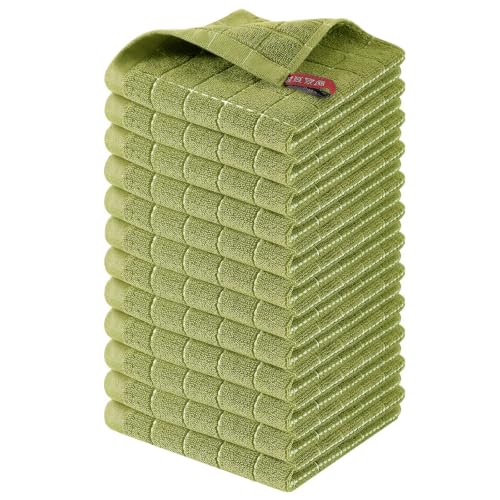 100% Cotton Terry Kitchen Dish Cloths (12 Count)