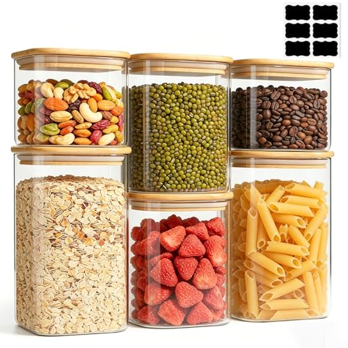 Glass Pantry Storage Containers (6 Count)