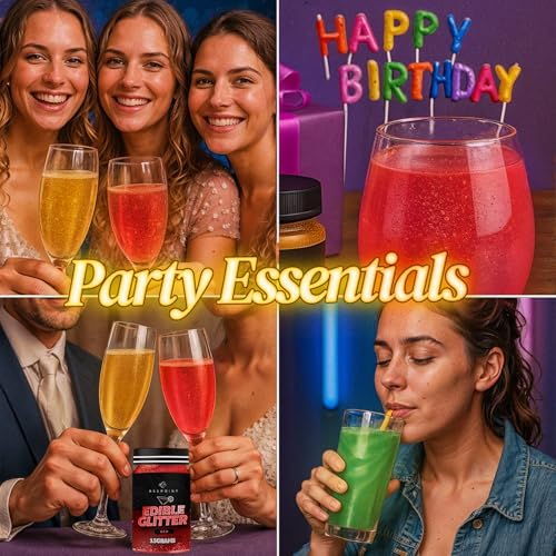 Red Edible Glitter for Drinks 15g