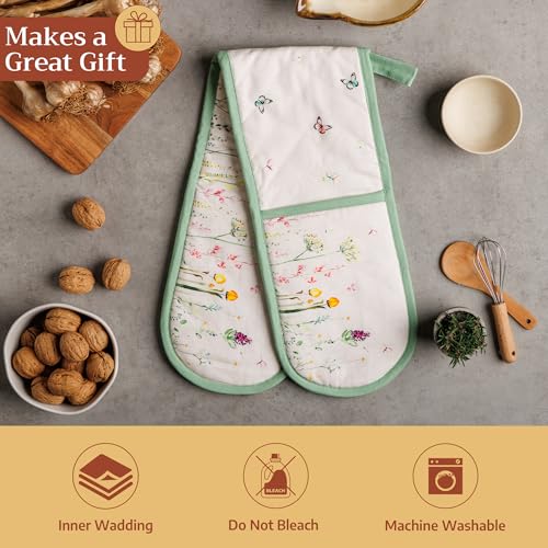 Double Oven Mitts 100% Cotton Double Oven Glove