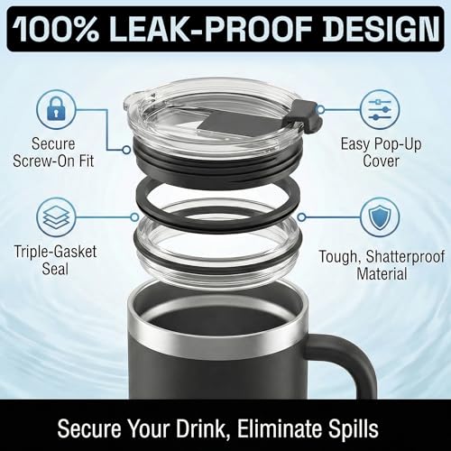Beast 42 oz Tumbler with Handle Stainless Steel Vacuum Insulated Coffee Ice Cup Double Wall Travel Flask