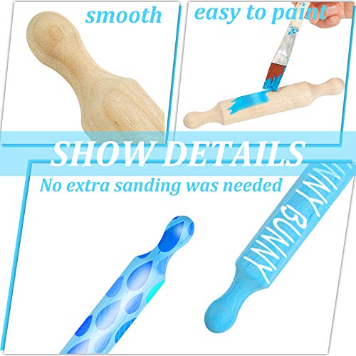 20 Pcs Wooden Mini Rolling Pin Long Kitchen Baking Small Dough Rolling Pin for Children Fondant Pastry Pizza Crafting and Imaginative Play for Halloween and Christmas Presents (20 Count)