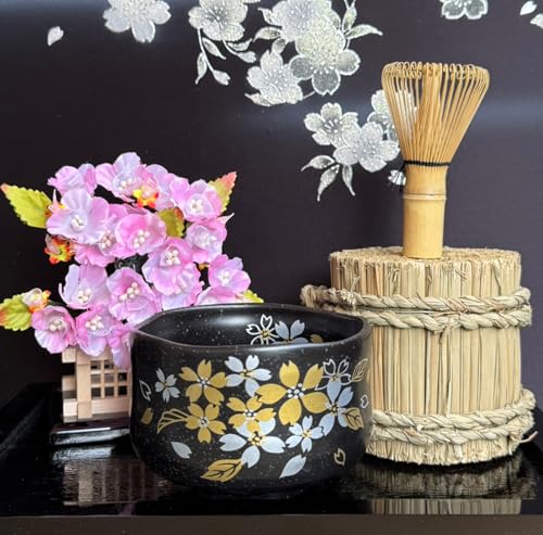 Japanese Traditional Mino Ware Handcrafted Mini Matcha Chawan Tea Bowl Cup Set With Chasen Bamboo Tea Whisk Ceremony Tableware Pottery