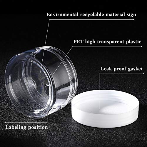 4 Pcs Plastic Jars Wide Mouth with Lids (4 Ounce)