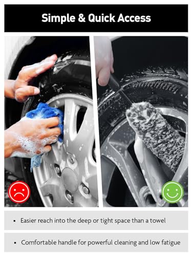 6PCS Car Wheel Brush Kit for Cleaning Tires (6 Count)