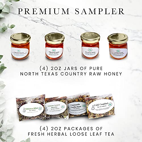 C&J Farms Texas Gourmet Artisan Seasonings A Gift of Tea and Honey Gift Set (16 Ounce)
