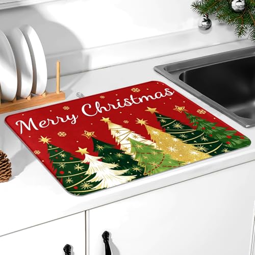Christmas Tree Dish Drying Mat