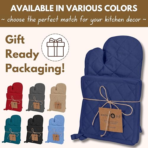 4 Piece Set 2 Oven Mitts & 2 Potholders (4 Count)