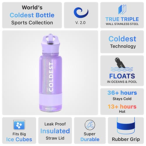 Coldest Insulated Water Bottle with Straw Lid