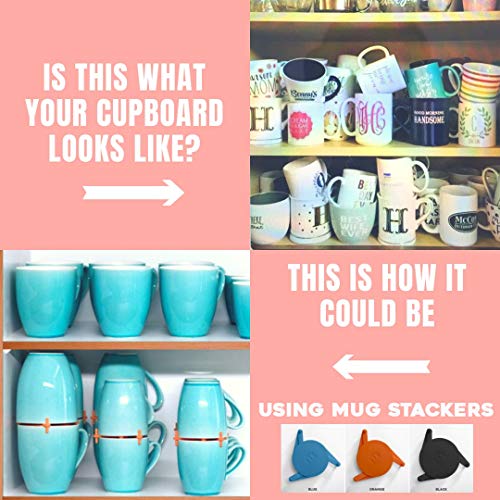 Mug Stackers for Kitchen Cabinets (6 Count)