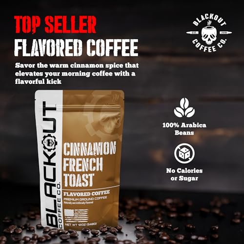 Blackout Coffee Cinnamon French Toast Flavored Ground Coffee (12 Ounce)