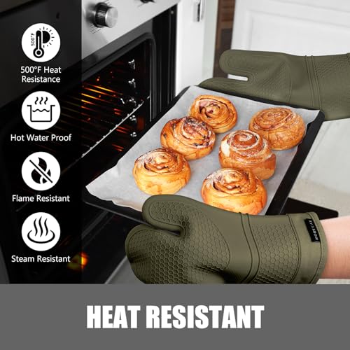 Silicone Oven Mitts and Pot Holders Sets
