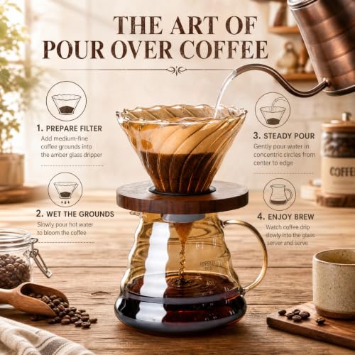 Pour Over Coffee Maker Set 20 oz (2 Count)